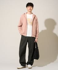 KHCED47069 a.v.v MEN(アー・ヴェ・ヴェ) 【イージーケア/洗濯機で洗える/毛玉になりにくい】ジャガードジップパーカー ベージュ