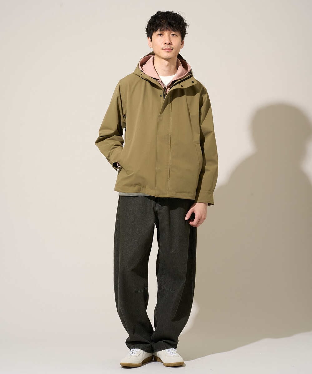 KHCED47069 a.v.v MEN(アー・ヴェ・ヴェ) 【イージーケア/洗濯機で洗える/毛玉になりにくい】ジャガードジップパーカー ベージュ