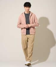 KHCED47069 a.v.v MEN(アー・ヴェ・ヴェ) 【イージーケア/洗濯機で洗える/毛玉になりにくい】ジャガードジップパーカー ベージュ