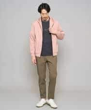 KHCED47069 a.v.v MEN(アー・ヴェ・ヴェ) 【イージーケア/洗濯機で洗える/毛玉になりにくい】ジャガードジップパーカー ベージュ