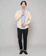 KHCED47069 a.v.v MEN(アー・ヴェ・ヴェ) 【イージーケア/洗濯機で洗える/毛玉になりにくい】ジャガードジップパーカー ベージュ