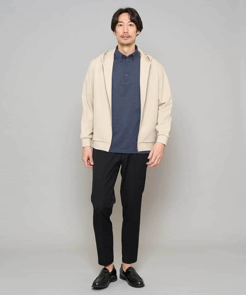 KHCED47069 a.v.v MEN(アー・ヴェ・ヴェ) 【イージーケア/洗濯機で洗える/毛玉になりにくい】ジャガードジップパーカー ベージュ