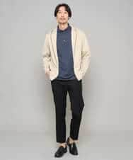 KHCED47069 a.v.v MEN(アー・ヴェ・ヴェ) 【イージーケア/洗濯機で洗える/毛玉になりにくい】ジャガードジップパーカー ベージュ