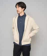 KHCED47069 a.v.v MEN(アー・ヴェ・ヴェ) 【イージーケア/洗濯機で洗える/毛玉になりにくい】ジャガードジップパーカー ベージュ