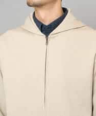 KHCED47069 a.v.v MEN(アー・ヴェ・ヴェ) 【イージーケア/洗濯機で洗える/毛玉になりにくい】ジャガードジップパーカー ベージュ