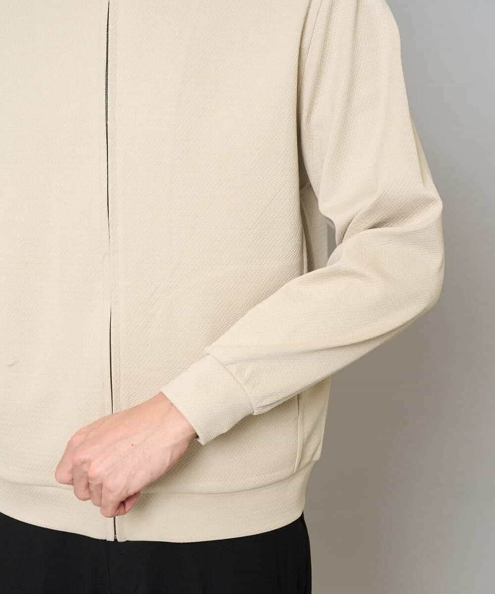 KHCED47069 a.v.v MEN(アー・ヴェ・ヴェ) 【イージーケア/洗濯機で洗える/毛玉になりにくい】ジャガードジップパーカー ベージュ