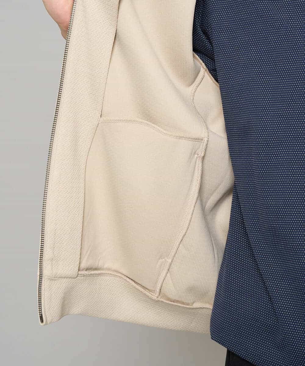 KHCED47069 a.v.v MEN(アー・ヴェ・ヴェ) 【イージーケア/洗濯機で洗える/毛玉になりにくい】ジャガードジップパーカー ベージュ