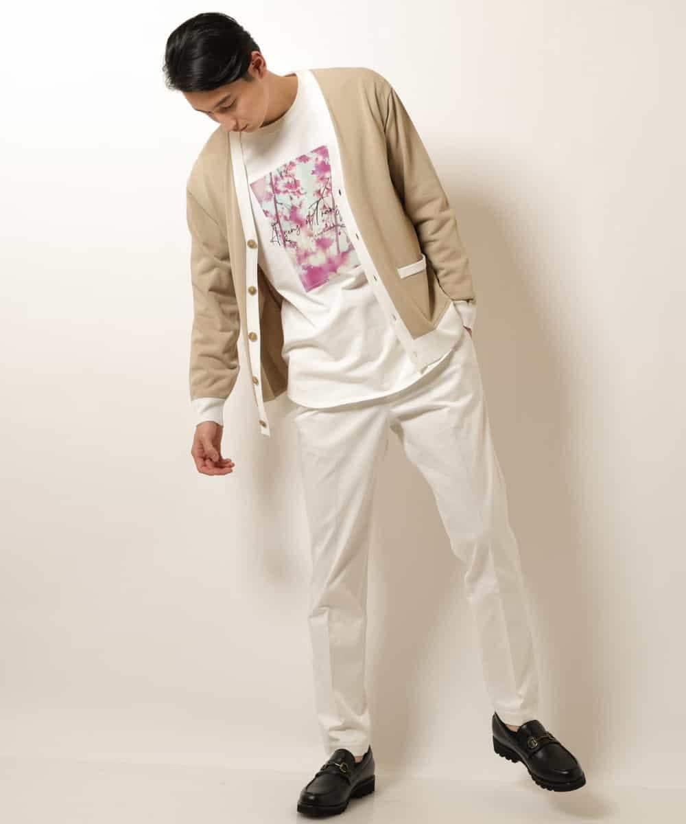 KHCEP04059 a.v.v MEN(アー・ヴェ・ヴェ) 配色ニットカーディガン ライトブルー