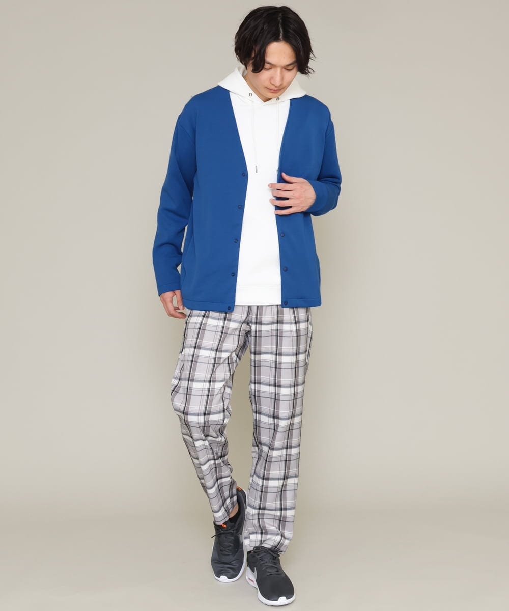 KHCES01054 a.v.v MEN(アー・ヴェ・ヴェ) 【累計8000枚販売】なめらかダンボールカーディガン ブルー