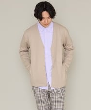 KHCES01054 a.v.v MEN(アー・ヴェ・ヴェ) 【累計8000枚販売】なめらかダンボールカーディガン ブルー