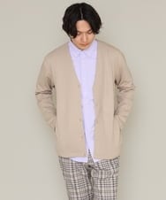 KHCES01054 a.v.v MEN(アー・ヴェ・ヴェ) なめらかダンボールカーディガン ブルー