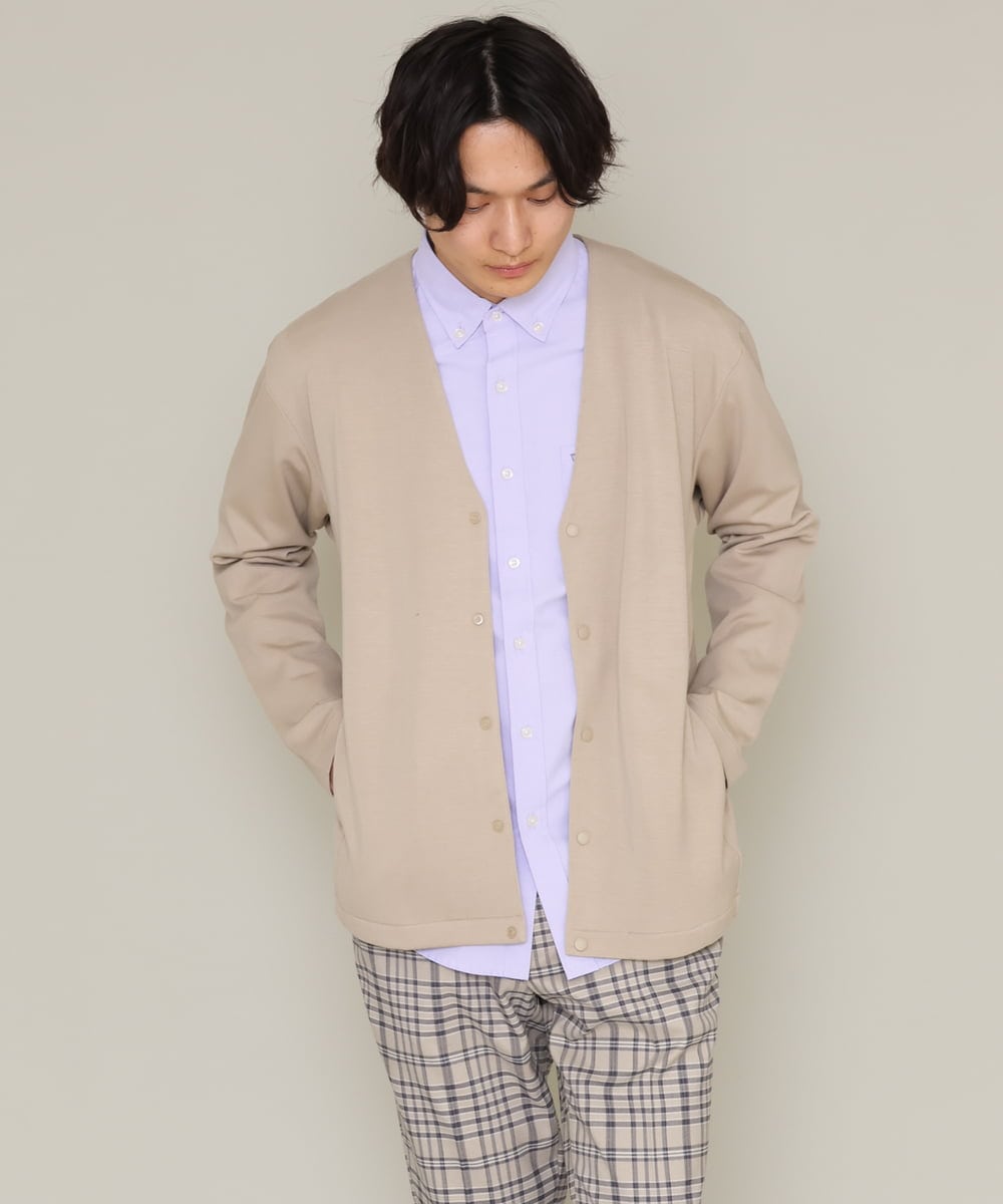 KHCES01054 a.v.v MEN(アー・ヴェ・ヴェ) 【累計8000枚販売】なめらかダンボールカーディガン ブルー