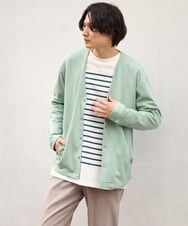 KHCES01054 a.v.v MEN(アー・ヴェ・ヴェ) 【累計8000枚販売】なめらかダンボールカーディガン ブルー