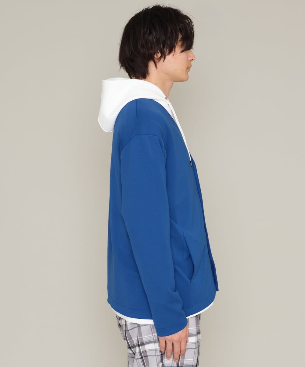 KHCES01054 a.v.v MEN(アー・ヴェ・ヴェ) 【累計8000枚販売】なめらかダンボールカーディガン ブルー