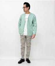 KHCES01054 a.v.v MEN(アー・ヴェ・ヴェ) 【累計8000枚販売】なめらかダンボールカーディガン ブルー