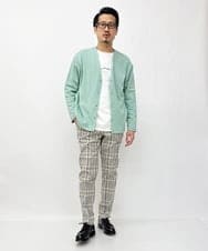 KHCES01054 a.v.v MEN(アー・ヴェ・ヴェ) 【累計8000枚販売】なめらかダンボールカーディガン ブルー