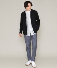KHCES01054 a.v.v MEN(アー・ヴェ・ヴェ) 【累計8000枚販売】なめらかダンボールカーディガン ブルー