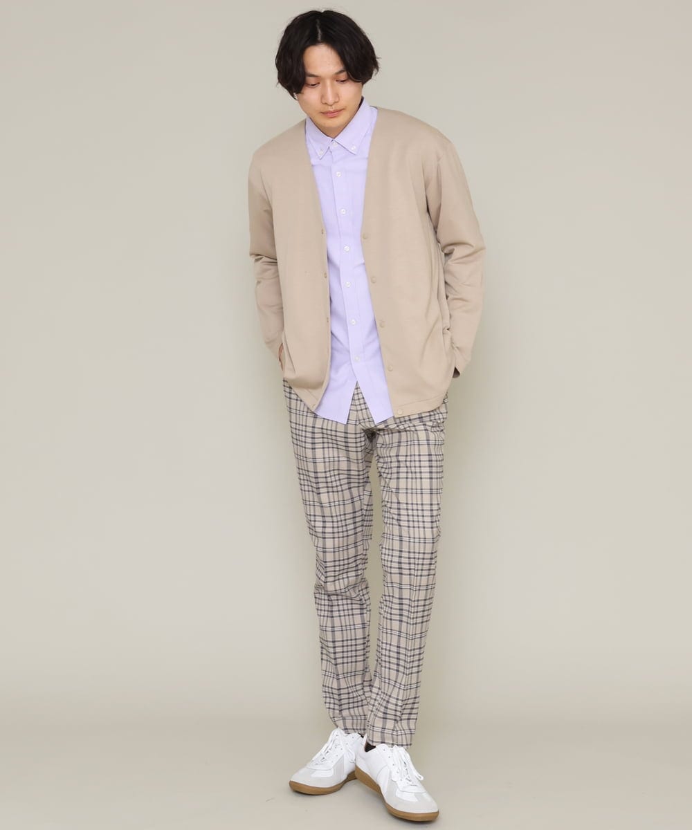 KHCES01054 a.v.v MEN(アー・ヴェ・ヴェ) 【累計8000枚販売】なめらかダンボールカーディガン ブルー