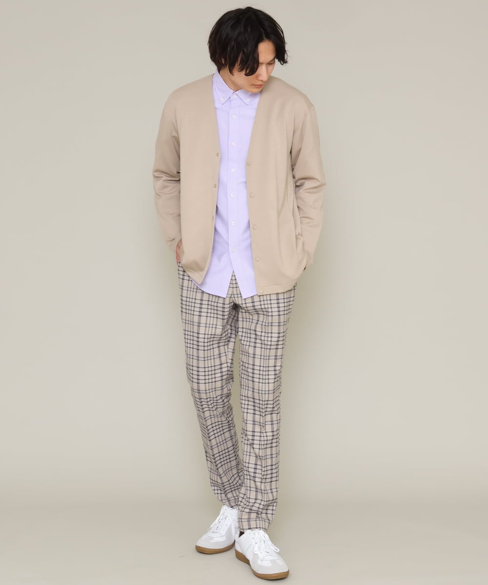 KHCES01054 a.v.v MEN(アー・ヴェ・ヴェ) 【累計8000枚販売】なめらかダンボールカーディガン ブルー