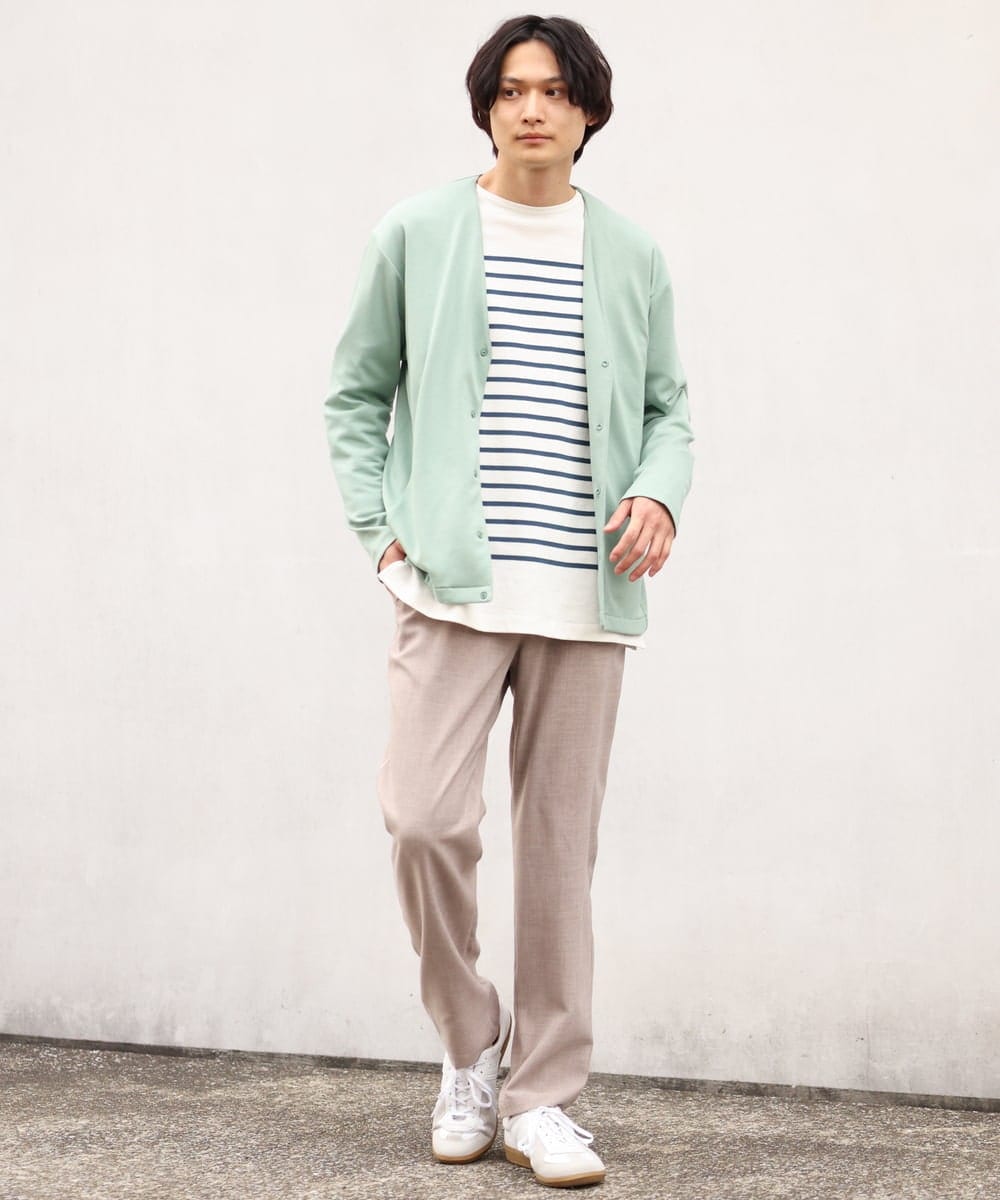 KHCES01054 a.v.v MEN(アー・ヴェ・ヴェ) 【累計8000枚販売】なめらかダンボールカーディガン ブルー