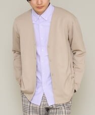 KHCES01054 a.v.v MEN(アー・ヴェ・ヴェ) 【累計8000枚販売】なめらかダンボールカーディガン ベージュ