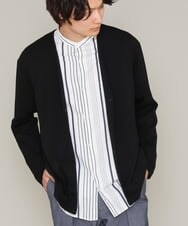 KHCES01054 a.v.v MEN(アー・ヴェ・ヴェ) 【累計8000枚販売】なめらかダンボールカーディガン ブラック
