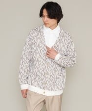 KHCES03069 a.v.v MEN(アー・ヴェ・ヴェ) キカジャカードワイドカーディガン アイボリー