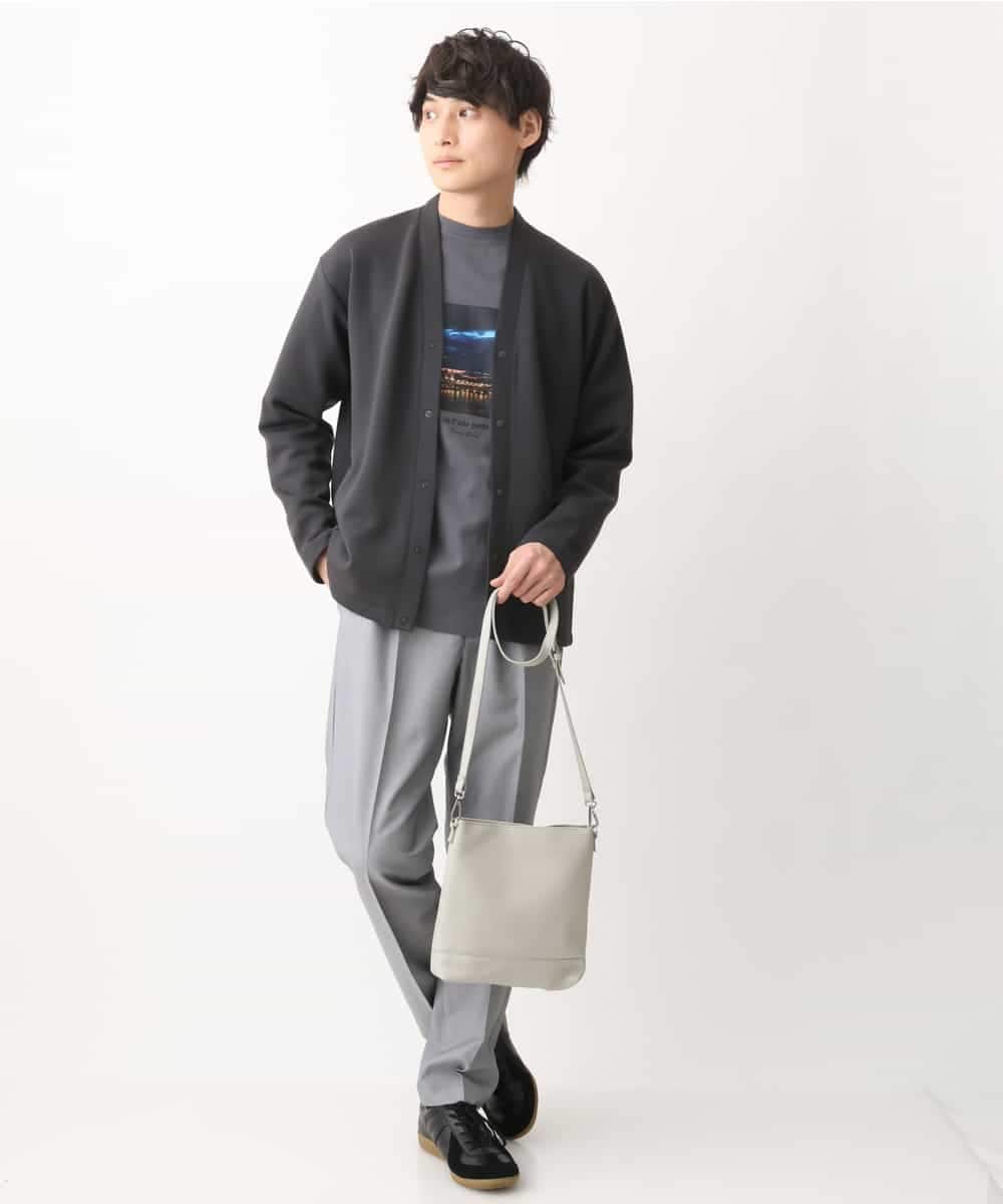 KHCEV01054 a.v.v MEN(アー・ヴェ・ヴェ) 【累計8000枚販売】なめらかダンボールカーディガン ライトブルー