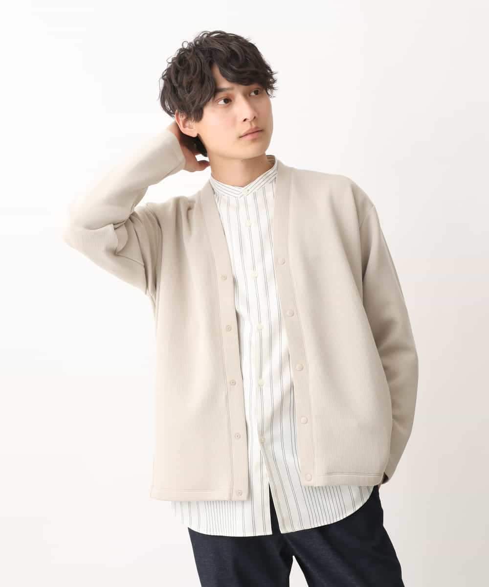 KHCEV01054 a.v.v MEN(アー・ヴェ・ヴェ) 【累計8000枚販売】なめらかダンボールカーディガン ライトブルー