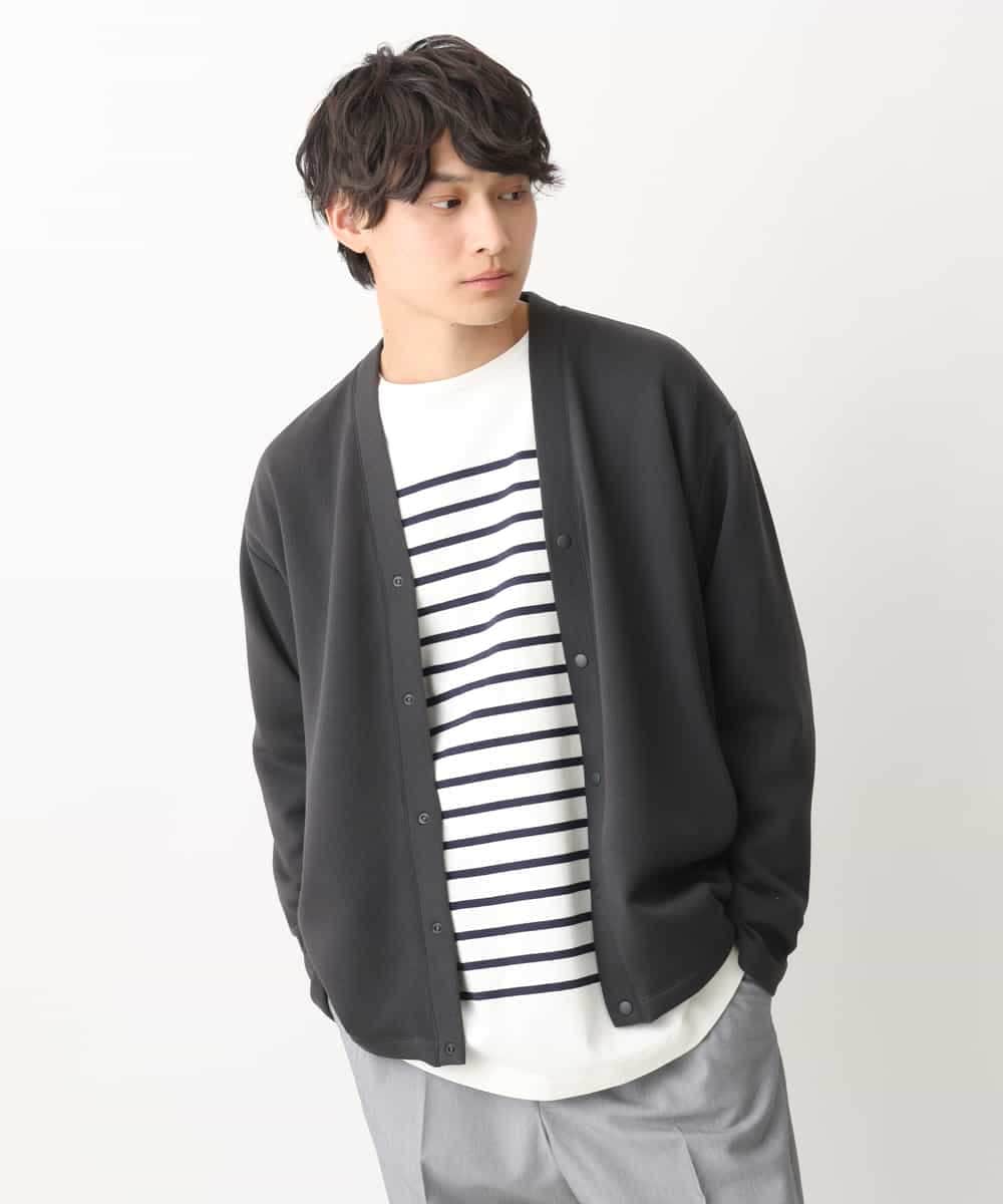 KHCEV01054 a.v.v MEN(アー・ヴェ・ヴェ) 【累計8000枚販売】なめらかダンボールカーディガン ライトブルー