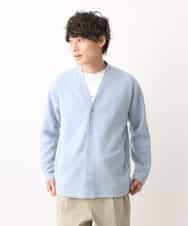 KHCEV01054 a.v.v MEN(アー・ヴェ・ヴェ) 【累計8000枚販売】なめらかダンボールカーディガン ライトブルー
