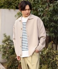 KHCFS20059 a.v.v MEN(アー・ヴェ・ヴェ) カノコ襟付きカーディガン ブルー
