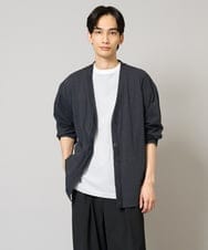KHCGA55059 a.v.v MEN(アー・ヴェ・ヴェ) 【接触冷感/毛玉になりにくい】さらさらタッチVネックカーディガン ダークグレー