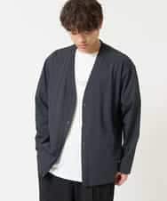 KHCGA55059 a.v.v MEN(アー・ヴェ・ヴェ) 【接触冷感/毛玉になりにくい】さらさらタッチVネックカーディガン ダークグレー