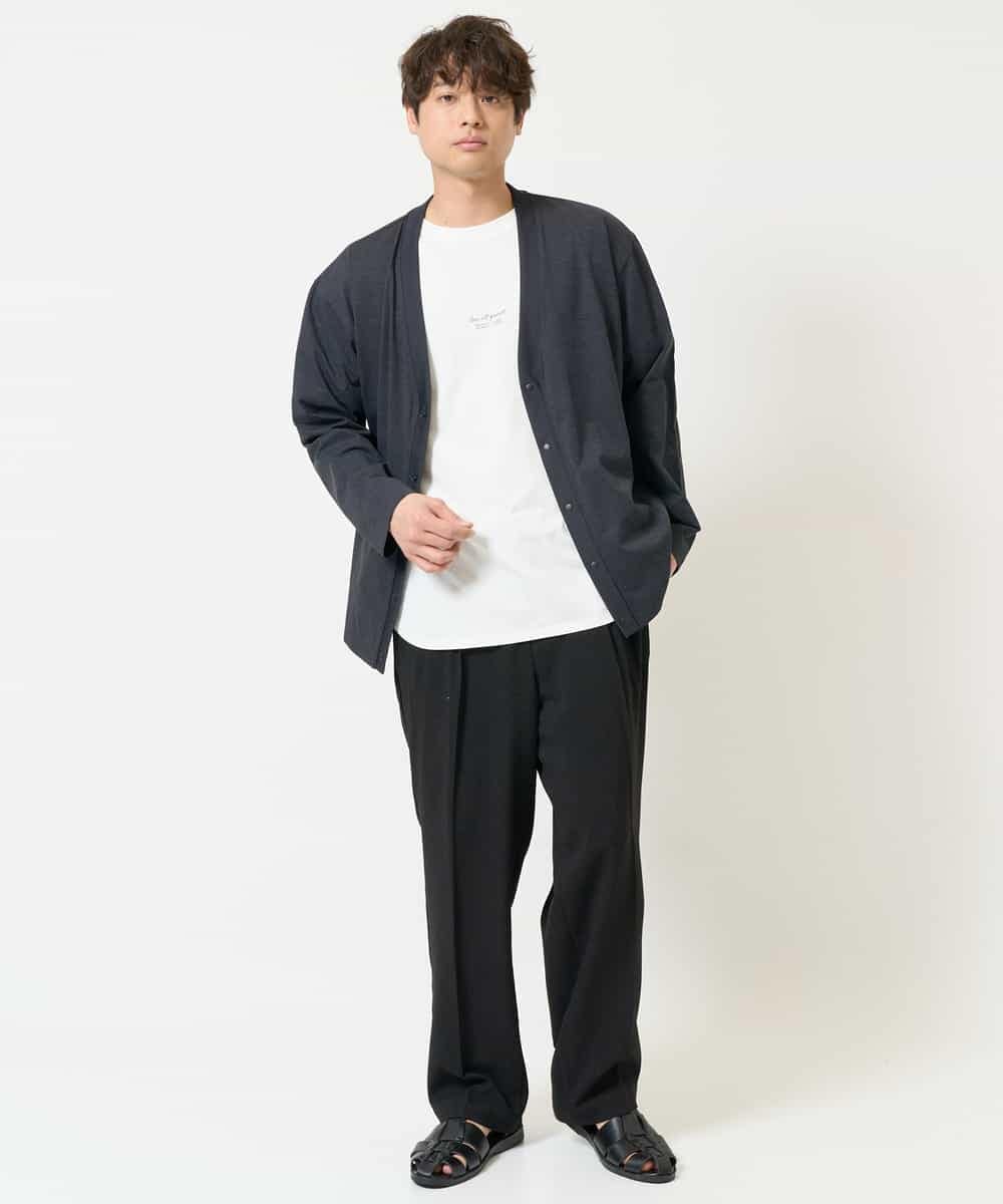 KHCGA55059 a.v.v MEN(アー・ヴェ・ヴェ) 【接触冷感/毛玉になりにくい】さらさらタッチVネックカーディガン ダークグレー