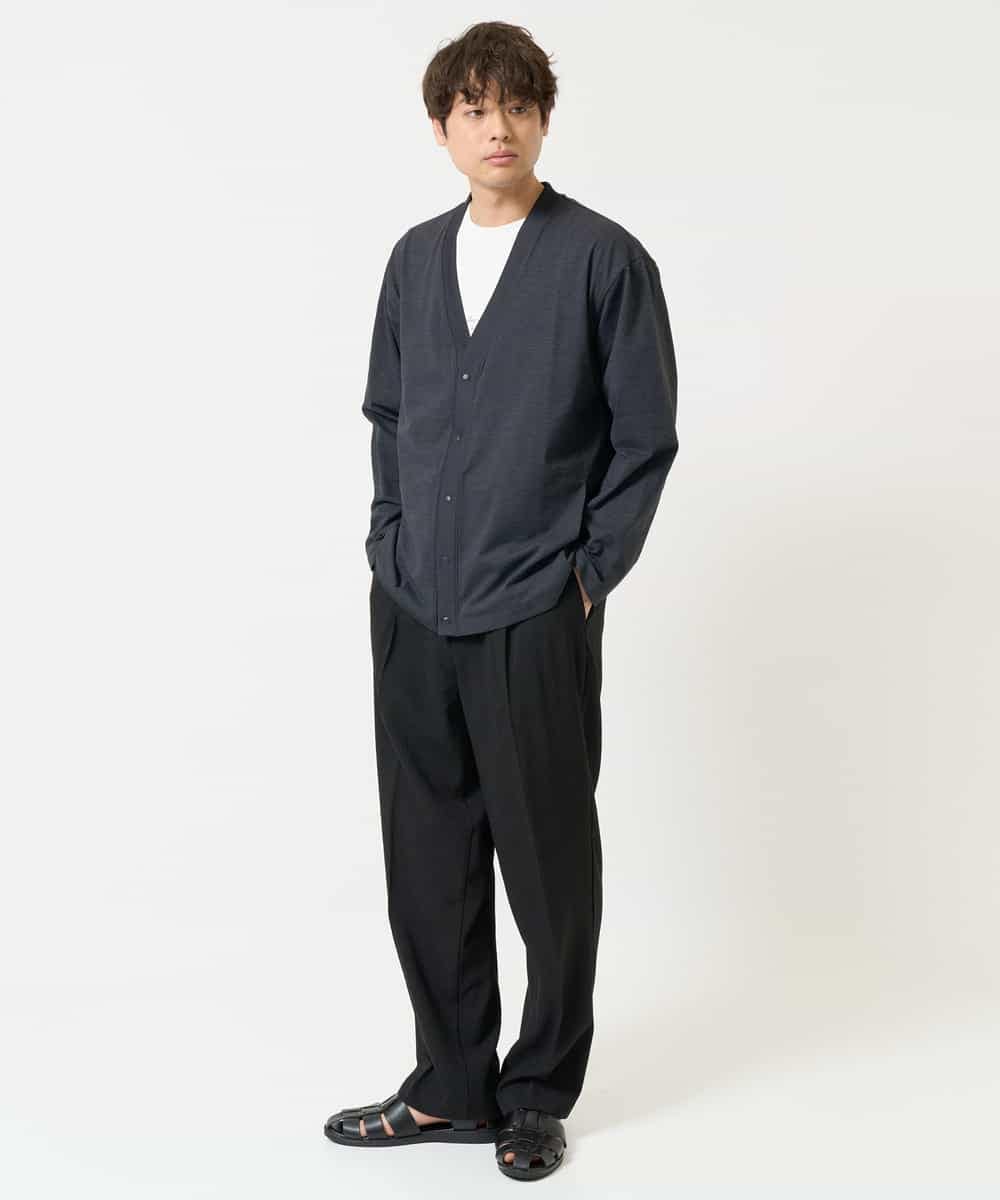 KHCGA55059 a.v.v MEN(アー・ヴェ・ヴェ) 【接触冷感/毛玉になりにくい】さらさらタッチVネックカーディガン ダークグレー