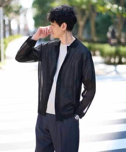 KHCGD30064 a.v.v MEN 【洗濯機で洗える】シアーニットカーディガン