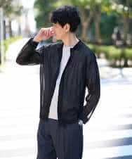 KHCGD30064 a.v.v MEN(アー・ヴェ・ヴェ) 【洗濯機で洗える】シアーニットカーディガン ブラック