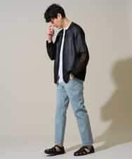 KHCGD30064 a.v.v MEN(アー・ヴェ・ヴェ) 【洗濯機で洗える】シアーニットカーディガン ブラック