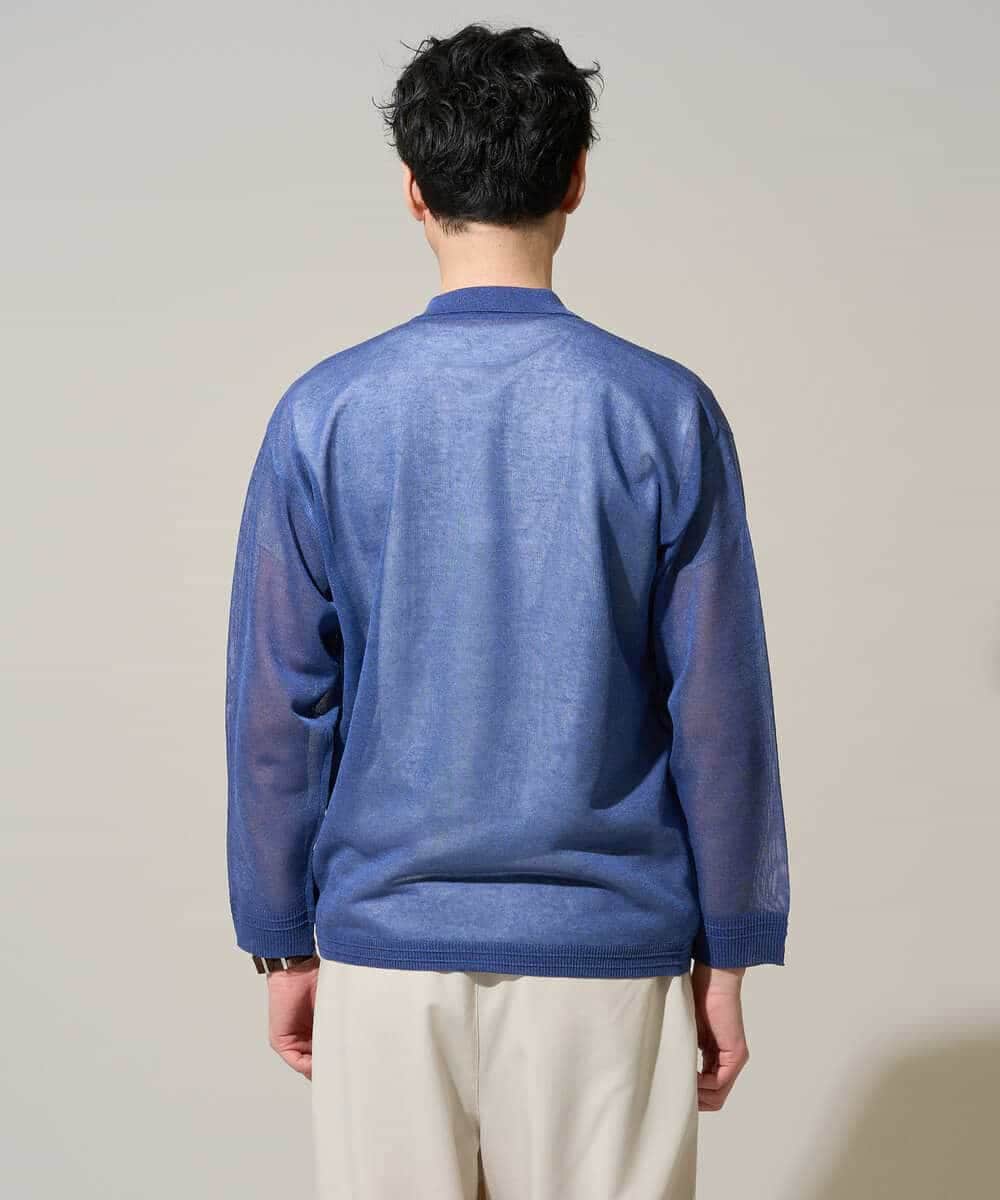 KHCGD30064 a.v.v MEN(アー・ヴェ・ヴェ) 【洗濯機で洗える】シアーニットカーディガン ブラック