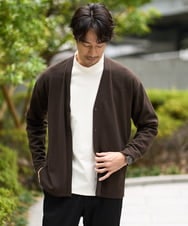 KHCJA01059 a.v.v MEN(アー・ヴェ・ヴェ) 【イージーケア/ストレッチ】ガーターカーディガン【洗濯機で洗える】 ブラウン