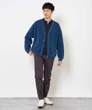 KHCJD06069 a.v.v MEN(アー・ヴェ・ヴェ) 【洗濯機で洗える】モールダブルフェイスニットカーディガン ダークグレー