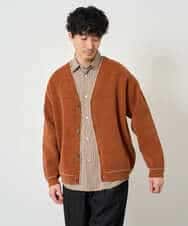 KHCJD06069 a.v.v MEN(アー・ヴェ・ヴェ) 【洗濯機で洗える】モールダブルフェイスニットカーディガン オレンジ