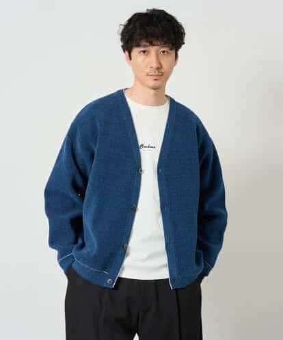 KHCJD06069 a.v.v MEN 【洗濯機で洗える】モールダブルフェイスニットカーディガン