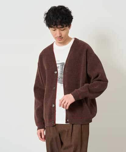 KHCJD06069 a.v.v MEN 【洗濯機で洗える】モールダブルフェイスニットカーディガン