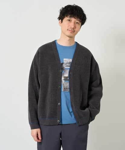 KHCJD06069 a.v.v MEN 【洗濯機で洗える】モールダブルフェイスニットカーディガン