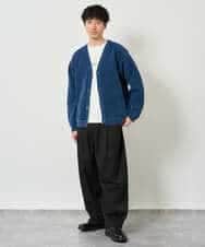 KHCJD06069 a.v.v MEN(アー・ヴェ・ヴェ) 【洗濯機で洗える】モールダブルフェイスニットカーディガン ダークグレー