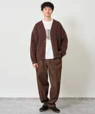 KHCJD06069 a.v.v MEN(アー・ヴェ・ヴェ) 【洗濯機で洗える】モールダブルフェイスニットカーディガン ダークグレー