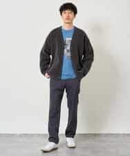 KHCJD06069 a.v.v MEN(アー・ヴェ・ヴェ) 【洗濯機で洗える】モールダブルフェイスニットカーディガン ダークグレー