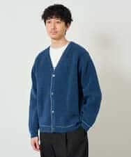 KHCJD06069 a.v.v MEN(アー・ヴェ・ヴェ) 【洗濯機で洗える】モールダブルフェイスニットカーディガン ダークグレー